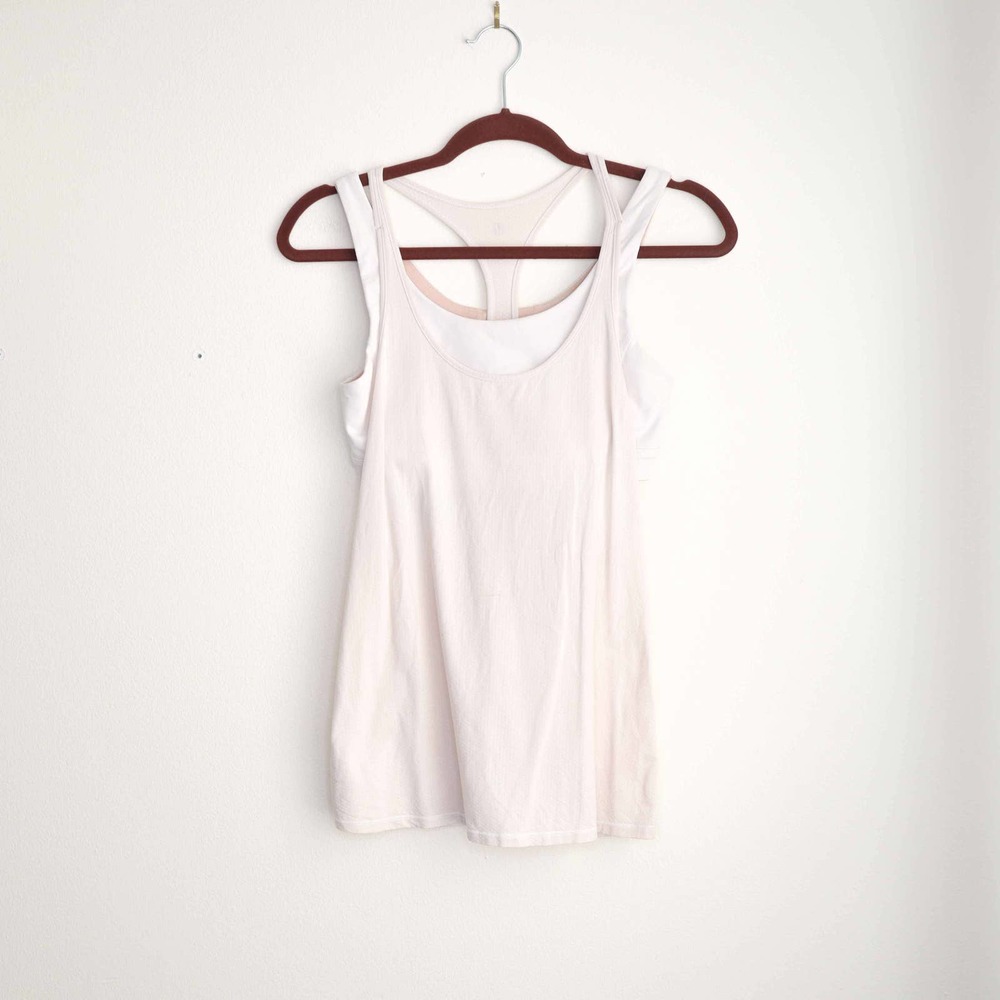 LULULEMON All Sport Support Tank White Size 8 Medium Support Running Train